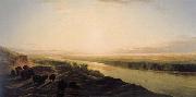 Jean-Baptiste Deshays A Herd of Bison Crossing the Missouri River oil painting picture wholesale